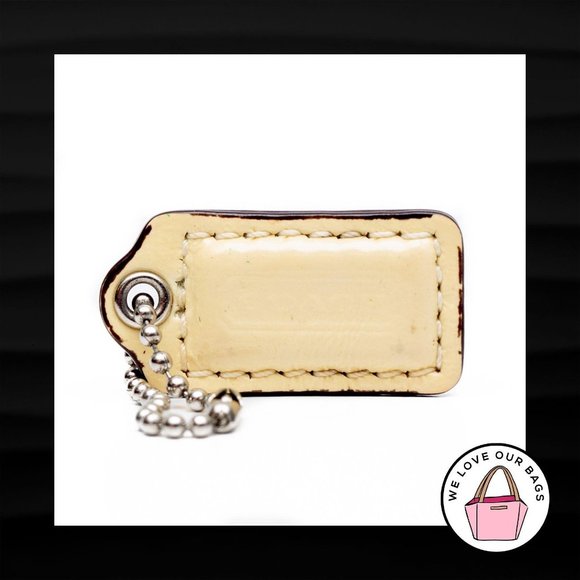 1.5" COACH IVORY CREAM PATENT LEATHER KEY FOB - Picture 1 of 1